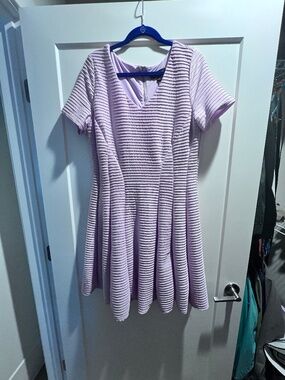 Lane Bryant Lavender Textured Fit & Flare Dress 💜